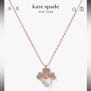 Kate Spade Pansy Mini Pendant necklace with pearl flower